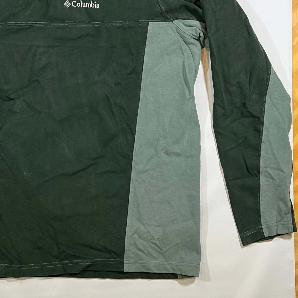 Columbia Long Sleeve Shirt Mens XL Green Colorblock Gorpcore Hiking Outdoor Gorp